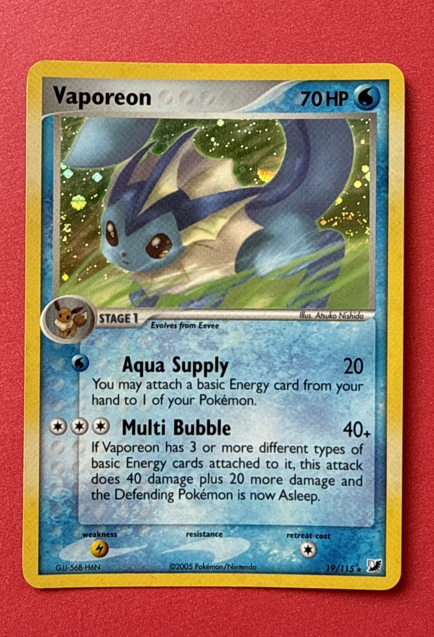 Vaporeon 2005 EX: Unseen Forces #019/115 Reverse Holo Price Guide