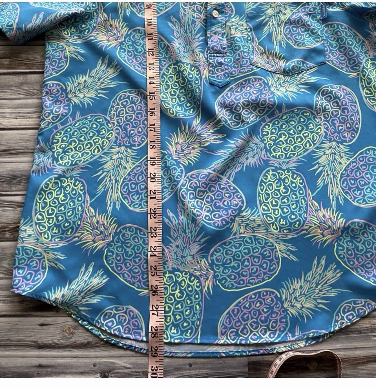 Chubbies Blue Pineapple Pullover Button Short Sle… - image 8