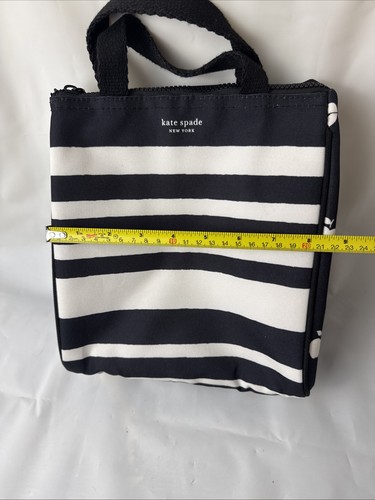 Kate Spade New York Insulated Lunch Bag Black & White Stripe - Picture 17 of 21
