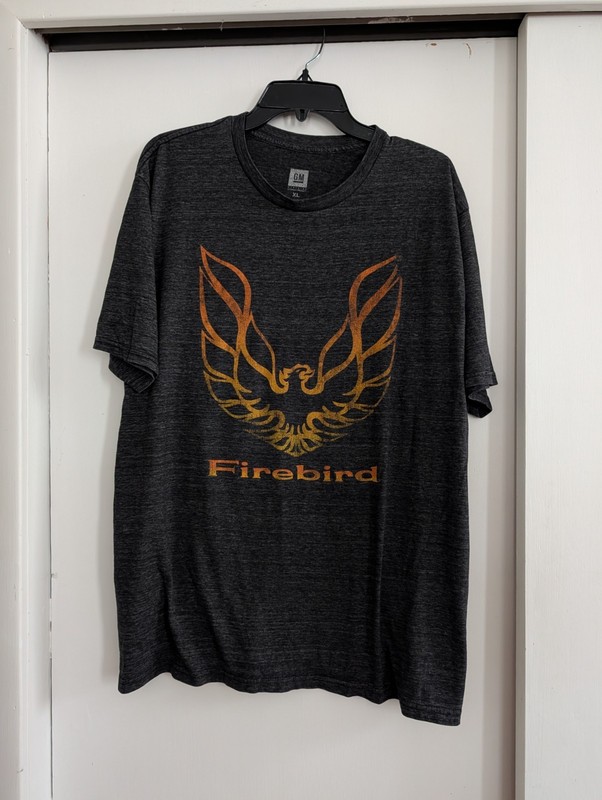 GM Firebird Pontiac Trans AM Gray Grey Heather Logo T-shirt XL Cars Show Racing 