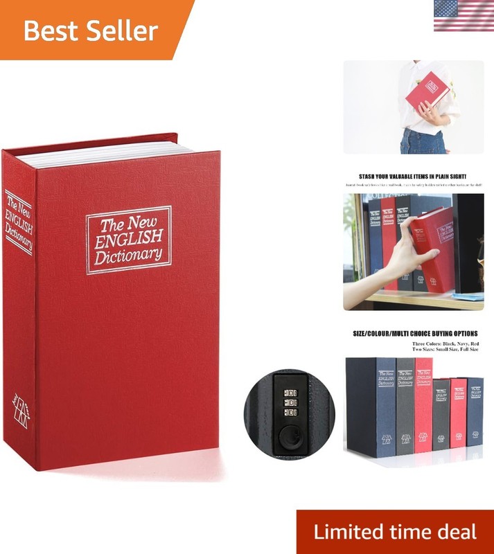 Secure Your Valuables: Red Book Safe with Combination Lock - Small & Discreet