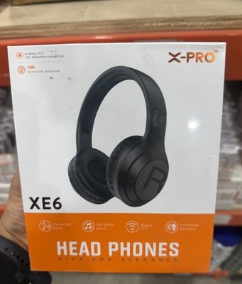 X-PRO XE6 Bluetooth Wireless Over-Ear Headphones Active Noise Canceling Black