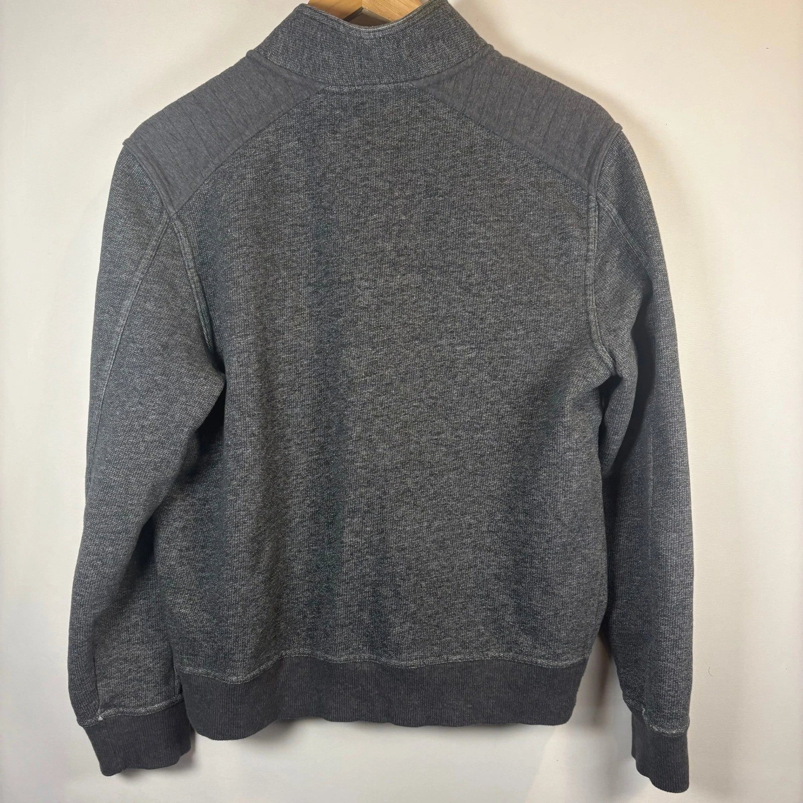 Marc Anthony Mens Full Zip Mock Neck Knit Jacket Charcoal Gray Medium image 2