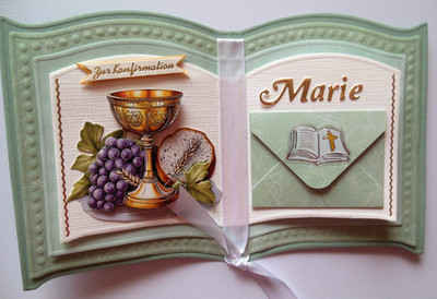Zur Konfirmation, Glückwunschkarte, personalisiert, Geldumschlag, handgefertigt