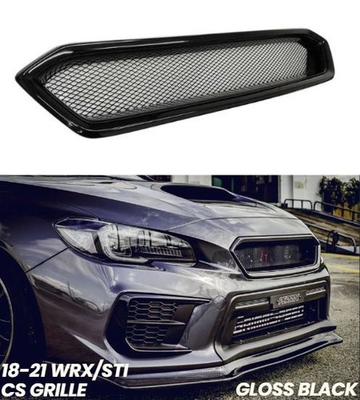 #ad #ad Gloss Black Front Grille For 2018 21 Subaru WRX STi CS Style JDM Mesh Vent Cover $75.00