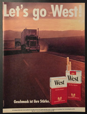 20. West Zigaretten - Lets go West! Werbeanzeige Werbung Reklame 1986