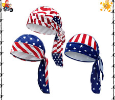 3 Pcs Do Rags Dew Rag Skull Caps for Men Bandana Beanie Hats Pirate Hats Cycling