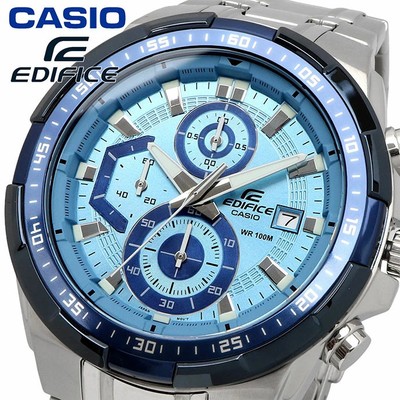 Casio EFR-539DE-2AV Watch Chronograph Metallic Blue 54.1x49.5x11.7mm