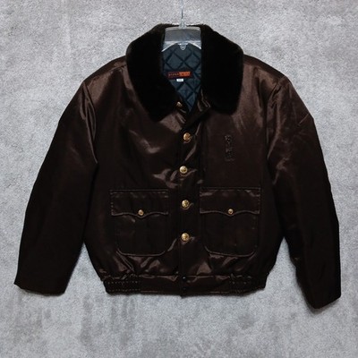 Vintage 70s Flight Jacket Mens 44 Reg Brown Bomber Fechheimer Bros Made in USA