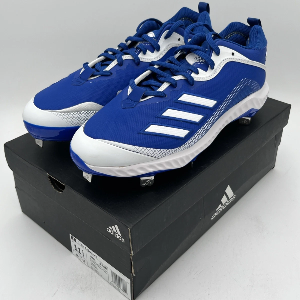 Mens Adidas PowerAlley 4 BASEBALL Metal Cleat Blue White Q16487 Size 14 NWOT Adidas Men main image 2