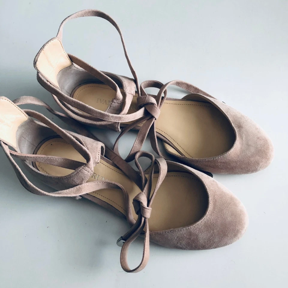 Ivanka Trump 'Elise' Mujer 6 Rubor Rosa Gamuza Con Cordones Ballet Plano Femenino Foto 3 de 4