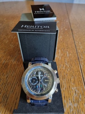 Heritor ''Legacy'' Automatic Lederarmbanduhr mit Lumnious Uhrarme & Tag/Datum NEU
