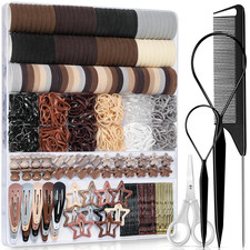 822PCS Elastic Hair Ties, Hair Bands Hair Accessories for Girls with Hair Clips