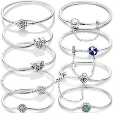 Sterling Silver Snake Chain Bracelet Spider Man Charm European Jewelry for S925