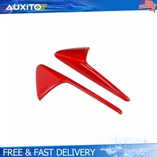 2PCS Glossy Red Side Fender Camera Flank Cover For 2017-2023 Tesla Model 3/Y