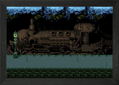 Final Fantasy VI Train Framed Wall Art Poster Canvas Print Picture