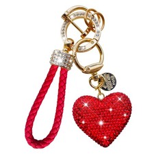 Crystal Keychain with Sparkly Rhinestones Heart Shape Charm for Women Girls