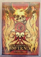 Bicycle Karnival Inferno Deck Playing Cards Skulls Fire Egyptian Hieroglyphic