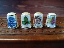 Job Lot Mason's Porcelain Vintage Thimbles / Santa / Flowers (545)