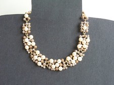 Fashion Jewelry Women Pendant Crystal Choker Pearl Necklace  Earrings Set
