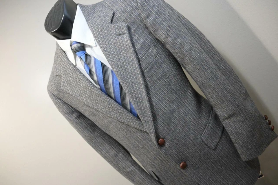 Blazer Chaqueta Deportiva Bill Blass Vintage Tweed Tejido Lana Para Hombre Talla 40 R Foto 2 de 4