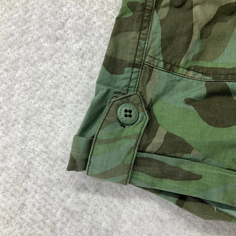 Sanctuary Camoflauge Shorts Womens Size 27 Standard Surplus Green Pull On Chino - Image 4 of 4