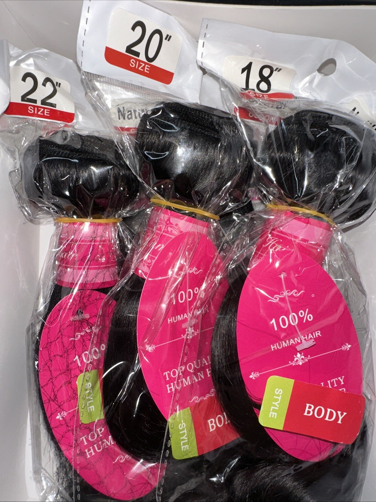 Brazilian Body Wave 100%  Hair Piece 3 Bundle (18”,20”,22”)Human Hair Extensions