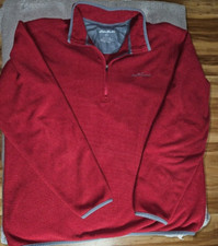 Eddie Bauer Golf Pullover Shirt 1/4 ZIP Mens Size XL Waffle Thermal Fleece