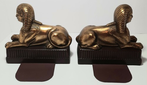 Vintage Borghese Gilt Sphinx Bookends - READ - Picture 2 of 12