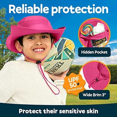 Wd-a338 Kids Bucket Hat Boys And Girls Sun Hats Fishing Hats Wide Brim Beach Uv Protection