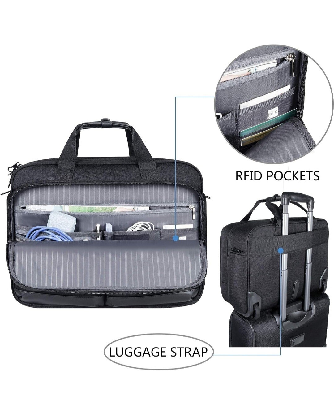 KROSER Rolling Laptop Bag Premium Wheeled Briefcase Up to 17.3 Inch