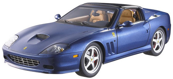 LOT OF 2 FERRARI 575 SUPERAMERICA RED & BLUE by HOT WHEELS ELITE 1
