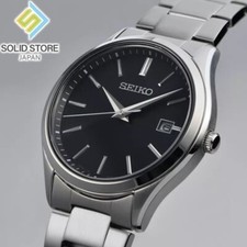 SEIKO SELECTION SBPX147 Stainless Steel Solar Analog Watch Black Dial 38.7mm