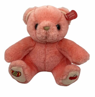 Jelly Belly Jelly Beans Cherry 6  Pink Plush Teddy Bear Hermen Goelitz Enesco