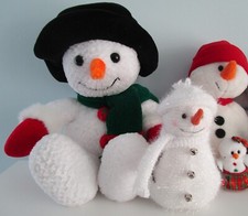 Christmas Plush Snowman/Snowmen Grouping of 10