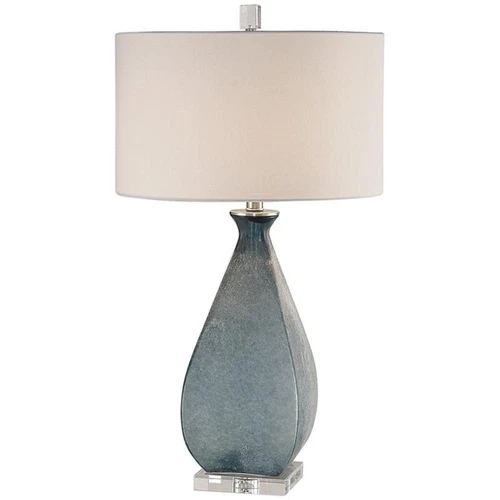 Uttermost Atlantica Steel Crystal and Glass Table Lamp in Ocean Blue and White - Picture 1 of 6