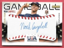 2014 Noah Campbell Panini USA Baseball Rookie Auto Game Ball 05/25 - Brewers