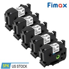 5PK Black on White Label Tape Compatible Brother TZ Tze-251 1" 24mm P-touch