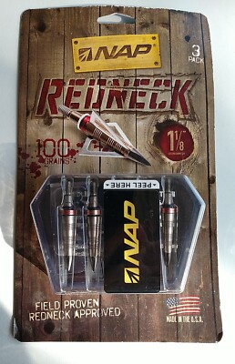NAP Redneck 100 Gr. 1 1/8'' Cut #51-411 Blade Arrow Broadhead pack of 3 USA made