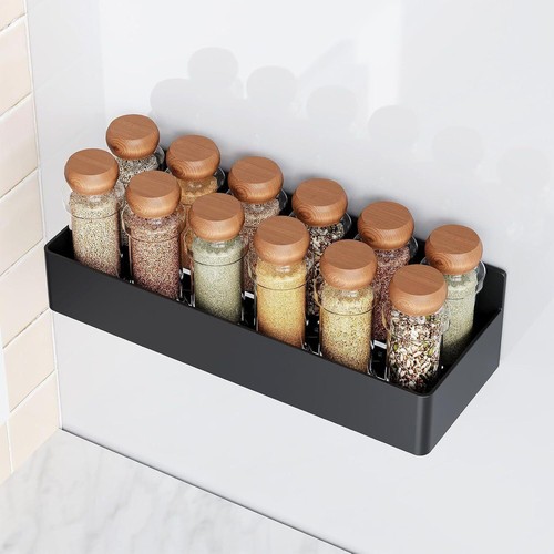 4 Pack Magnetic Spice Bottle Rack Organizer Storage Shelf for Refrigerator Oven - Picture 3 of 24