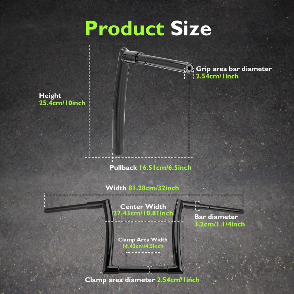 MOFUN 10" Rise Meathook Ape Hanger Handlebar For Indian Scout Bobber Rogue Sixty - Image 2 of 4