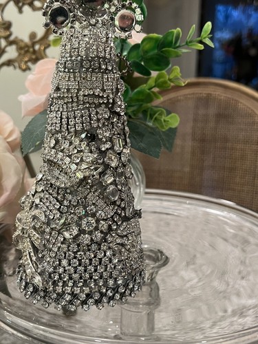 Antique Vtg Rhinestone Tree OOAK Hand Made Jeweled Christmas. - Picture 11 of 22