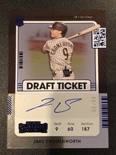 2021 Panini Contenders Jake Cronenworth Blue Draft Ticket Auto RC Serial #/99 🔥