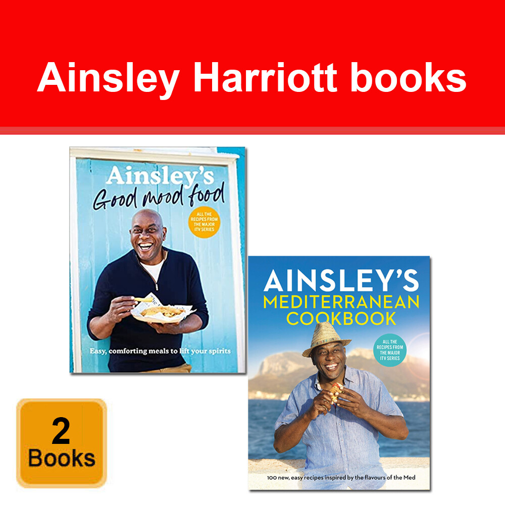 Ainsley Harriott 2 Books Set Ainsley’s Good Mood Food, Mediterranean Cookbook