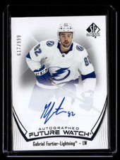 2021-22 SP Authentic Gabriel Fortier Rookie Auto 617/999 Tampa Bay Lightning