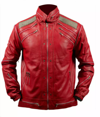 Michael Jackson Red Jacket 100％ 400% Michael Jackson Beat it Red Lame Jacket