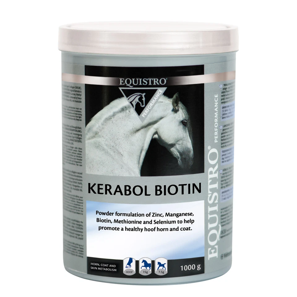 3 x EQUISTRO KERABOL BIOTINA 1000 g - Vetoquinol caballo (3000 g total)