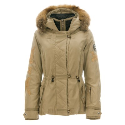 EMMEGI Women's Long Puffer BROOKE Ski Jacket No Fur Greige 8/M $1200 Nwt