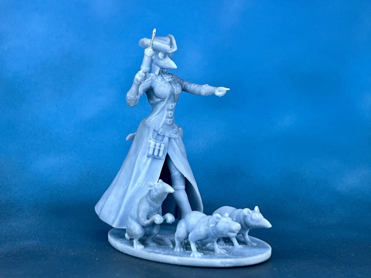 Action Figure Steampunk Plague Doctor Girl 40mm Tabletop Miniature