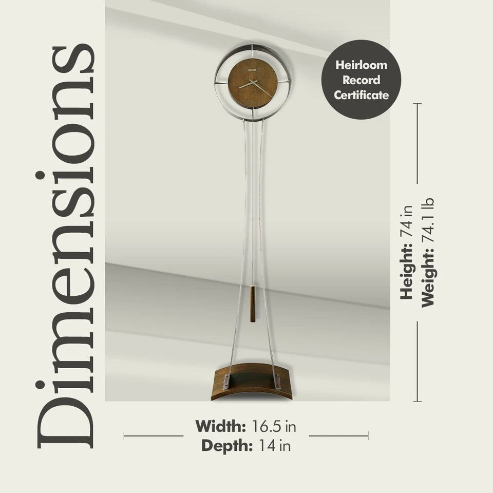 Reloj de piso Howard Miller Kira 615-108 - Metal acabado plateado envejecido - Fábrica Foto 2 de 4